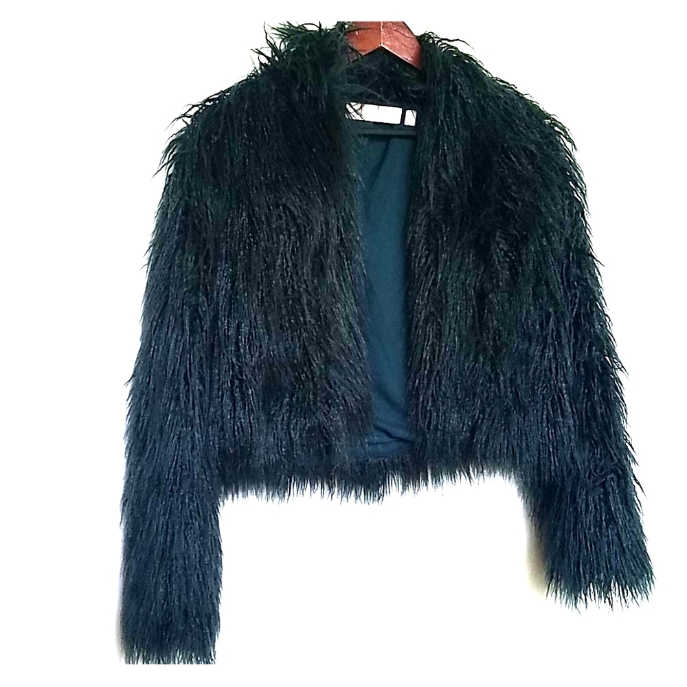 Keepsake AURA Green jewel tone faux fur jacket